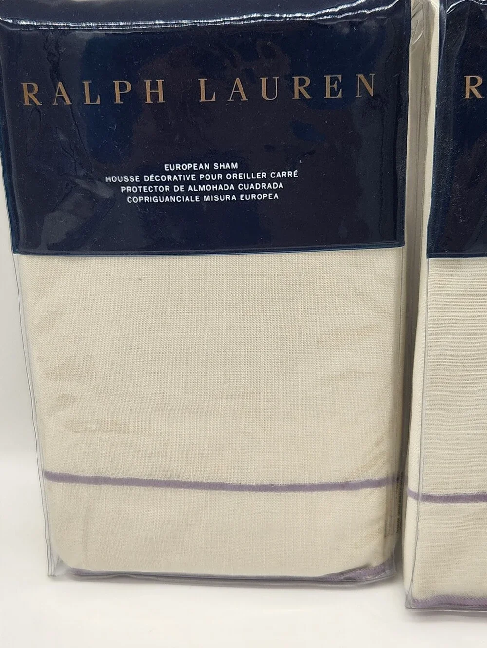 Ralph Lauren Marden Alessandra Euro Shams Set of 2 Cream Linen 26x26 New NWT